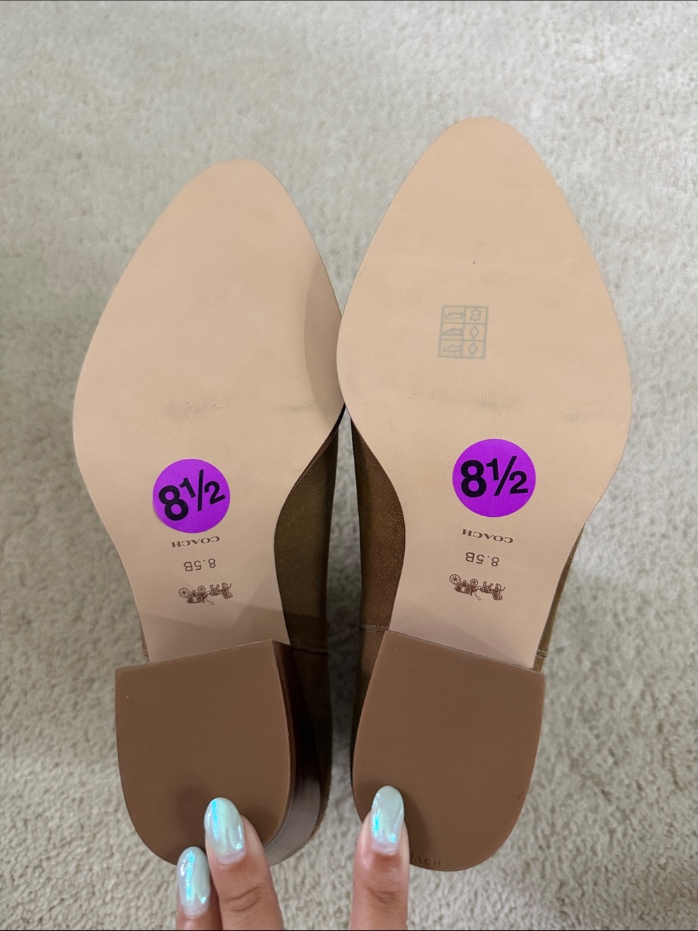 Coach Tan Suede Studded Western Ankle Boots - Picture 4 of 6